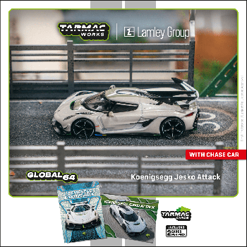 Tarmac Works 1/64 Koenigsegg Jesko Attack White - 內含1包2張的Tarmac Cards收藏卡