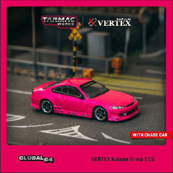 Tarmac Works 1/64 VERTEX Nissan Silvia (S15) Pink Metallic