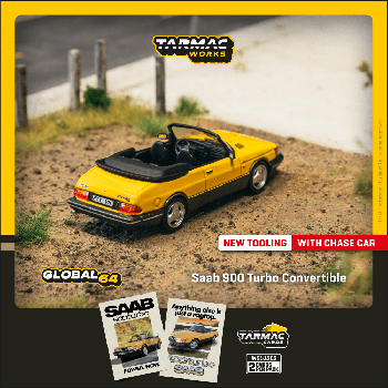 Tarmac Work 1/64 Saab 900 Turbo Convertible Yellow