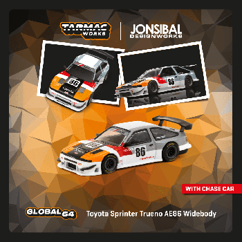 Tarmac Works 1/64 Toyota Sprinter Trueno AE86 Widebody TRD