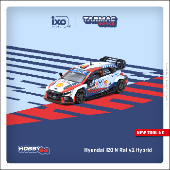 Tarmac Works 1/64 Hyundai i20 N Rally1 Hybrid Rallye Monte-Carlo 2024 Winner Thierry Neuville / Martijn Wydaeghe 