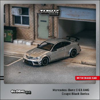 Tarmac Work 1/64 Mercedes-Benz C 63 AMG Coupé Black Series Silver Metallic