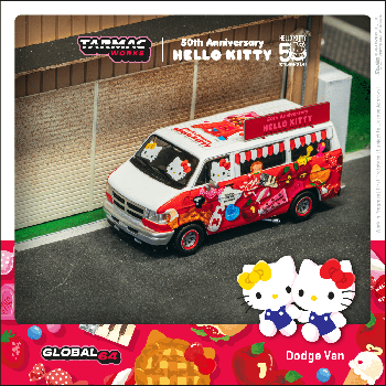 Tarmac Works 1/64 Dodge Van Hello Kitty Food Truck