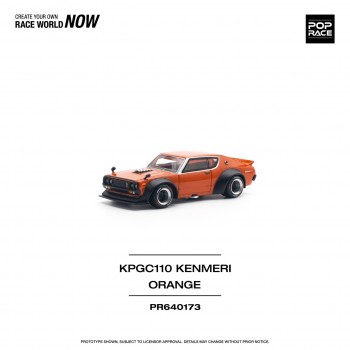 POPRACE 1/64 SKYLINE GT-R V8 DRIFT (KENMERI) ORANGE 