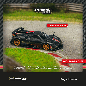 Tarmac Works 1/64 Pagani Imola Matt Black Carbon Fiber