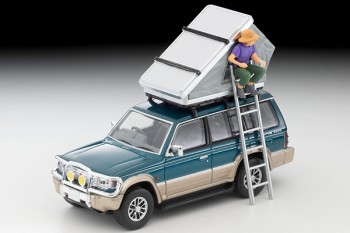 行版 LV-N206c Mitsubishi PAJERO Middle Wide VR  Option Parts Green 1991 with Tent/Figure