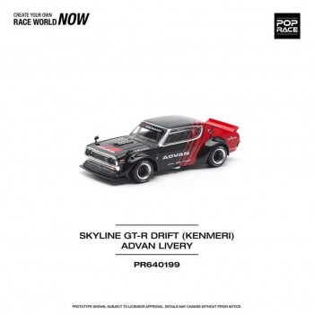 POP RACE 1/64 SKYLINE GT-R DRIFT (KENMERI) - ADVAN LIVERY