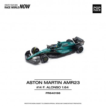 POP RACE 1/64 ASTON MARTIN AMR23 F1 - #14 F. ALONSO