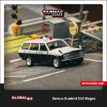 Tarmac Works 1/64 Datsun Bluebird 510 Wagon Japan Police Car