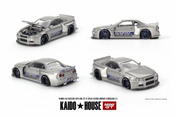Kaidohouse x MINI GT 1/64 Nissan Skyline GT-R (R34) Kaido Works SHINJUKU V1