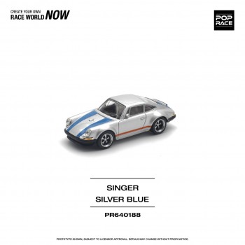 POPRACE 1/64 SINGER SILVER/BLUE  