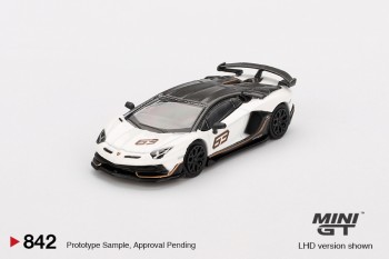 Mini GT 1/64 Lamborghini Aventador SVJ 63 Bianco Asopo