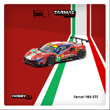 Tarmac 1/64 Ferrari 488 GTE 24h of Le Mans 2020 M. Molina / D. Rigon / S. Bird