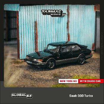 Tarmac Works 1/64 Saab 900 Turbo Black