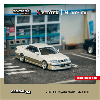 Tarmac 1/64 VERTEX Toyota Mark II JZX100 White Metallic Lamley Special Edition