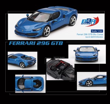 BBR 1/64 Ferrari 296 GTB Blu Corsa